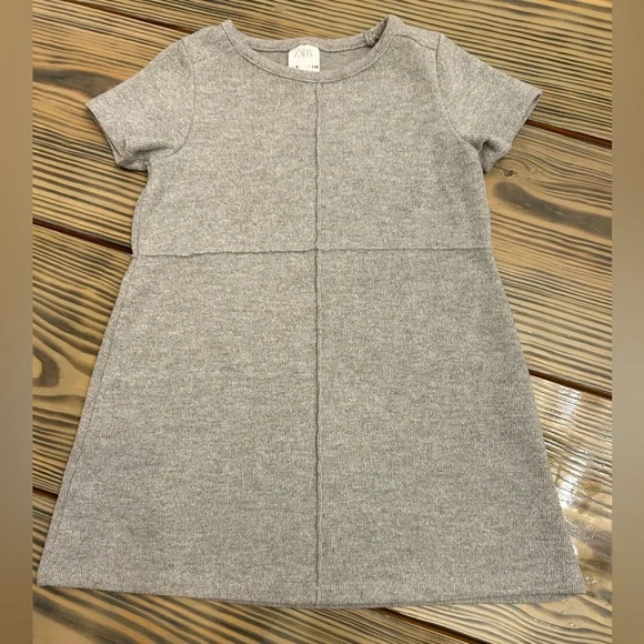 Zara kids grey soft dress jersey feel great basic size 6